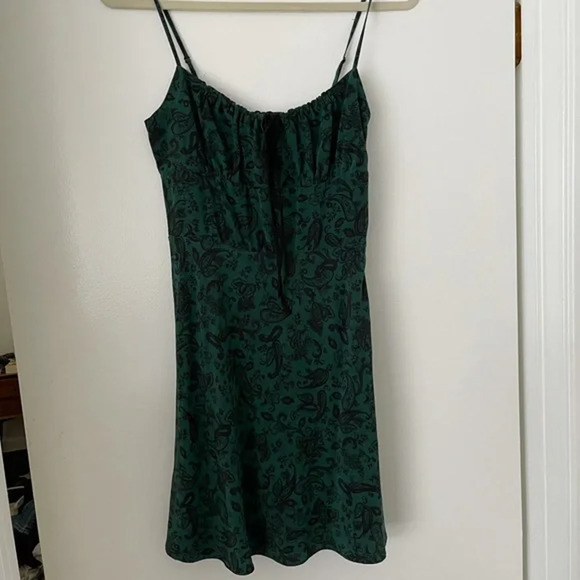 Realisation Par The Inez Dazed Noir Mini Dress - XS - Green Paisley Print - Picture 6 of 8